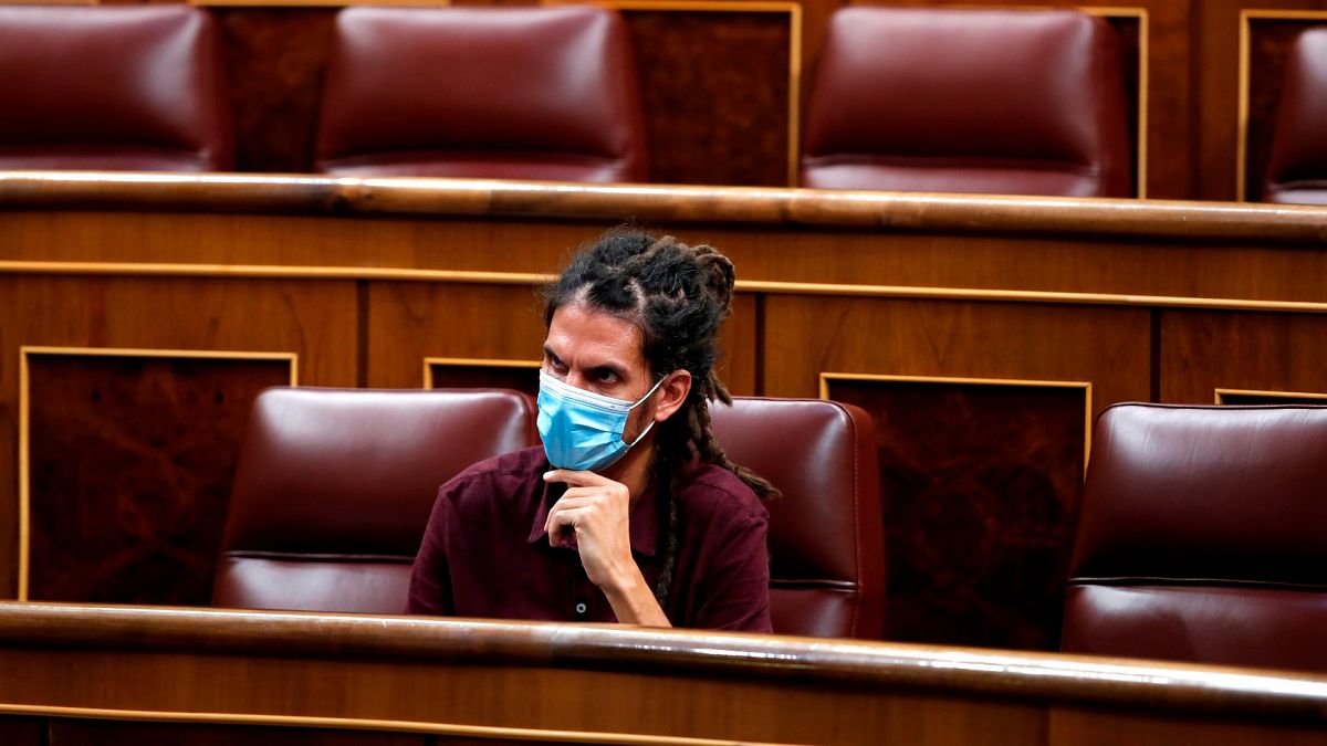 El diputado de Podemos Alberto Rodríguez, en el Congreso