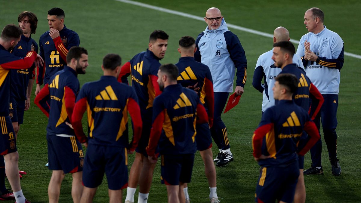 Entrenamiento de la selección española