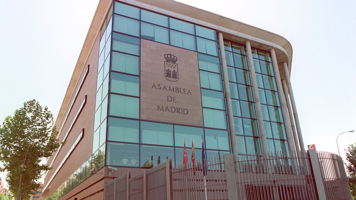 Fachada de la Asamblea de Madrid, en una imagen de archivo