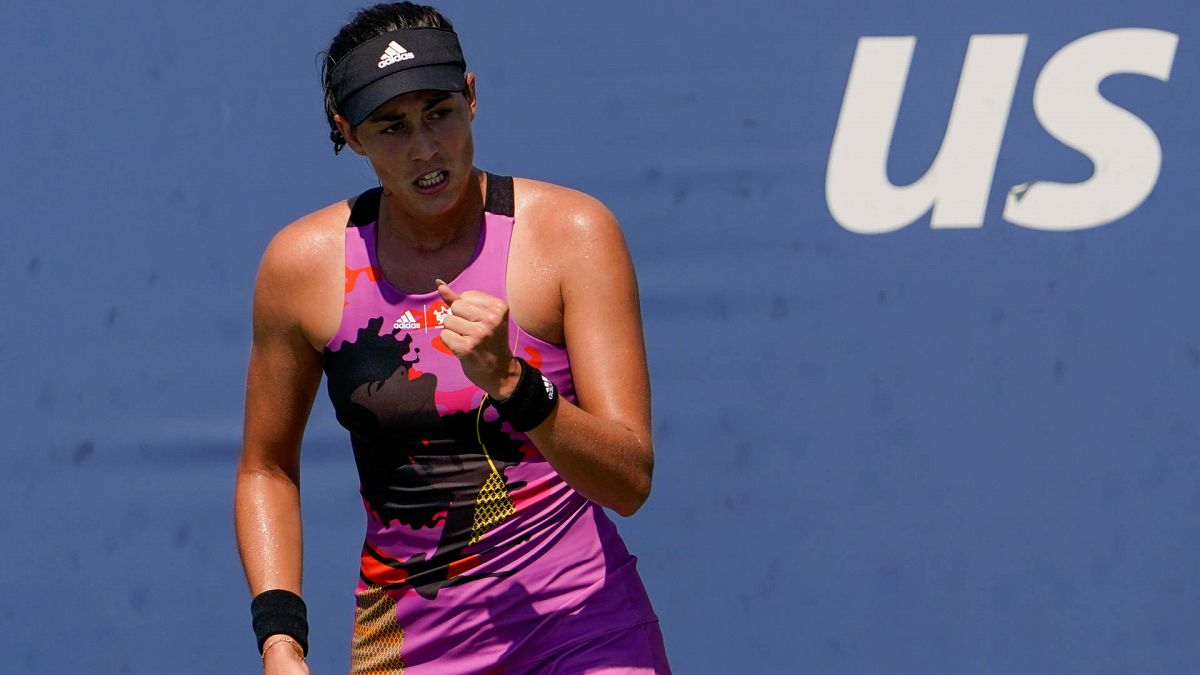 Garbiñe Muguruza, durante el partido de primera ronda del US Open