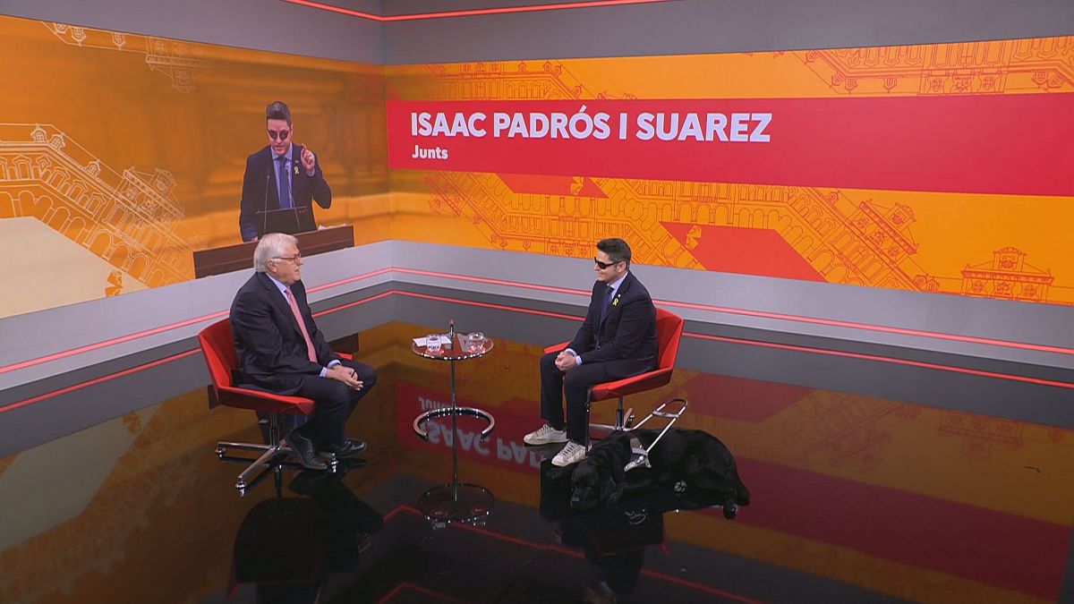Lluís Falgàs i Isaac Padrós al plató de l''Aquí Parlem'