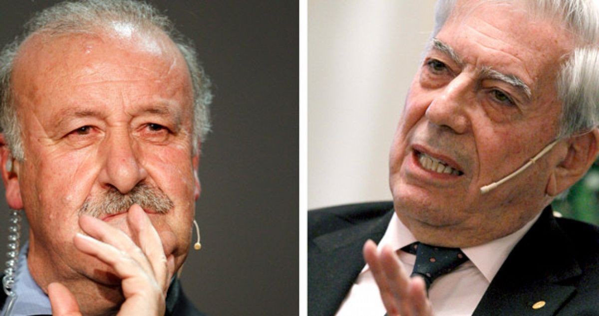 Mario Vargas Llosa y Vicente del Bosque