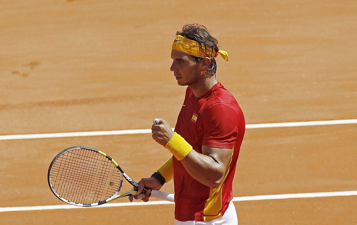 Rafa Nadal celebra su victoria ante Richard Gasquet