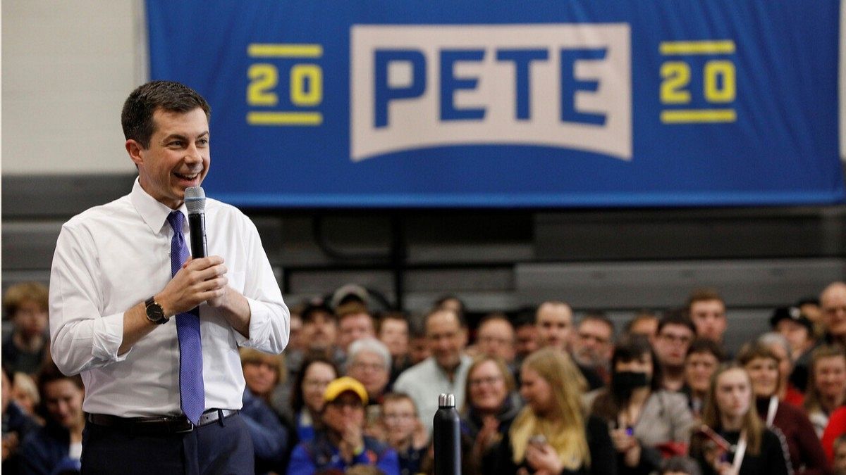 El candidato demócrata durante un acto en New Hampshire.