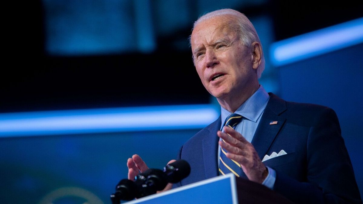 El presidente electo Joe Biden durante un discurso