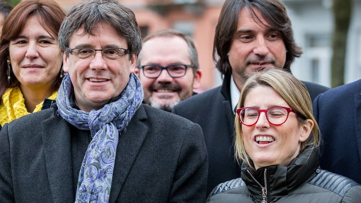 Puigdemont y Artadi, en un acto en Bruselas.