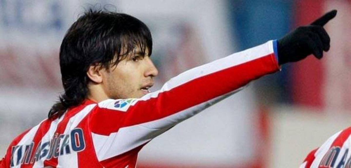 Sergio 'Kun' Agüero durante un partido con el Atlético de Madrid en una imagen de archivo.