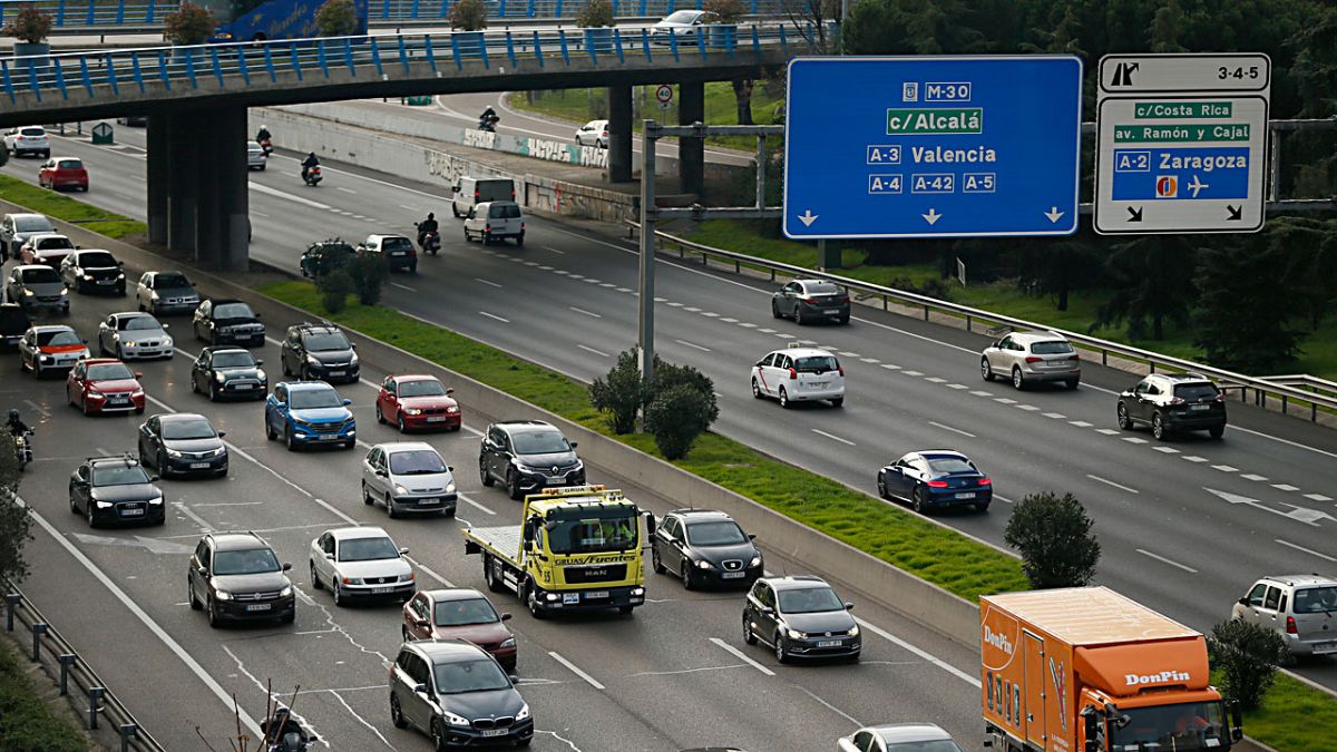 Un tramo de la M-30, la principal vía de circunvalación de Madrid