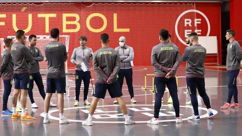 Imagen de un entrenamiento de la Selección española de Fútbol Sala.