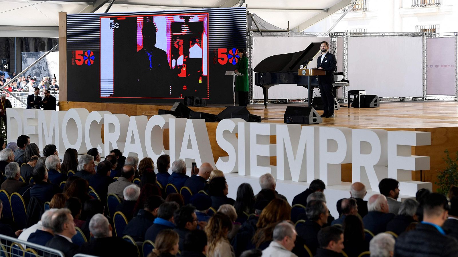 Boric durante su discurso en el 50 aniversario del golpe de Estado Boric durante su discurso en el 50 aniversario del golpe de Estado