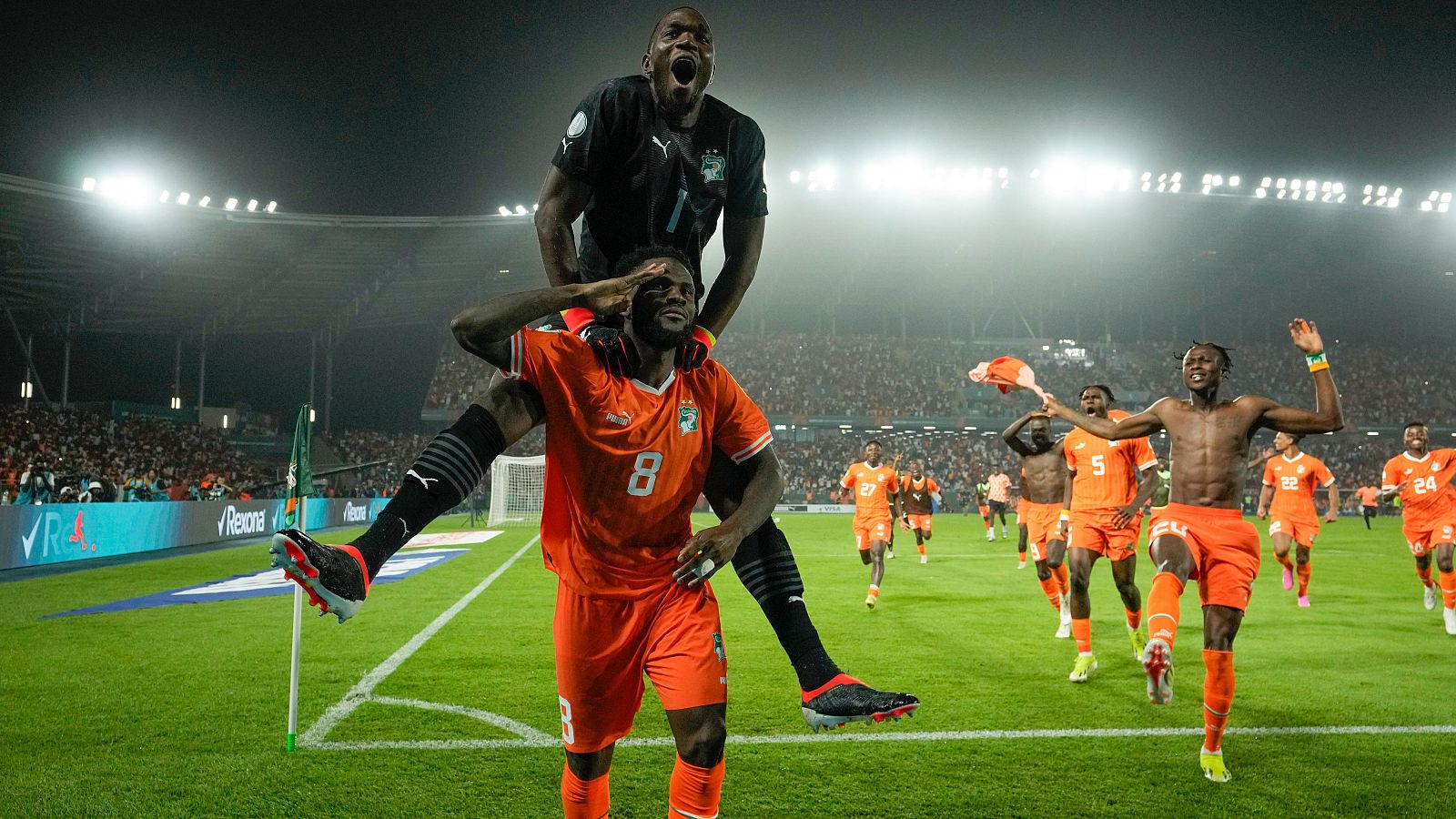 Senegal - Costa de Marfil: Frank Kessie celebra el pase a cuartos