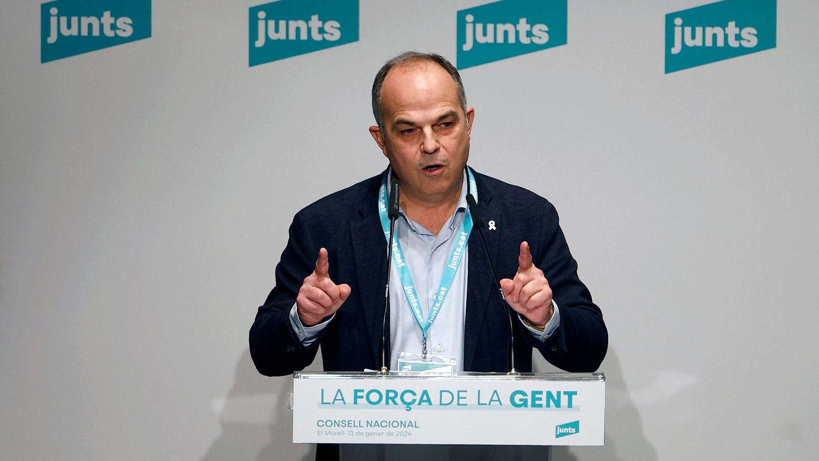 El secretario general de JxCat, Jordi Turull, durante un acto del partido