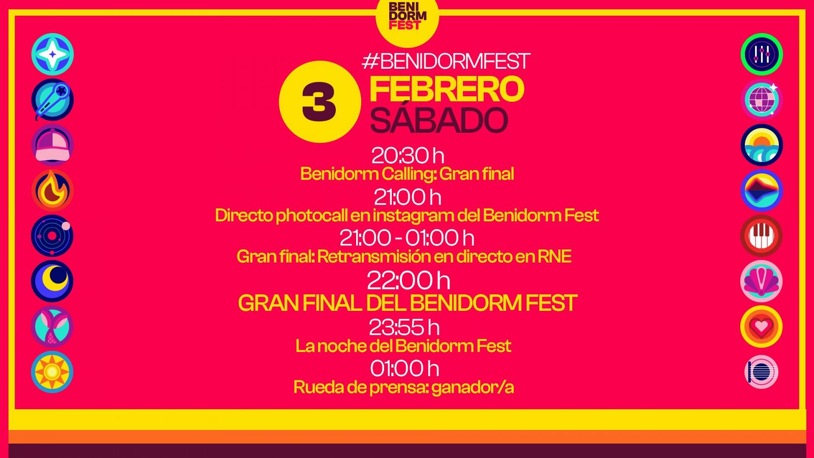 Agenda Benidorm Fest 2024 - sábado 3 de febrero