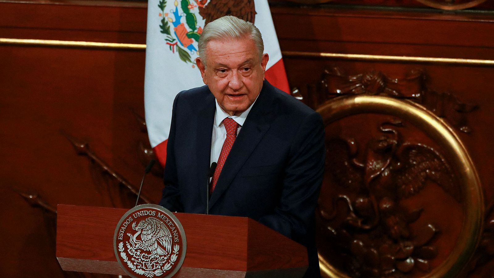 El presidente de México, Andrés Manuel López Obrador, en el Palacio Nacional