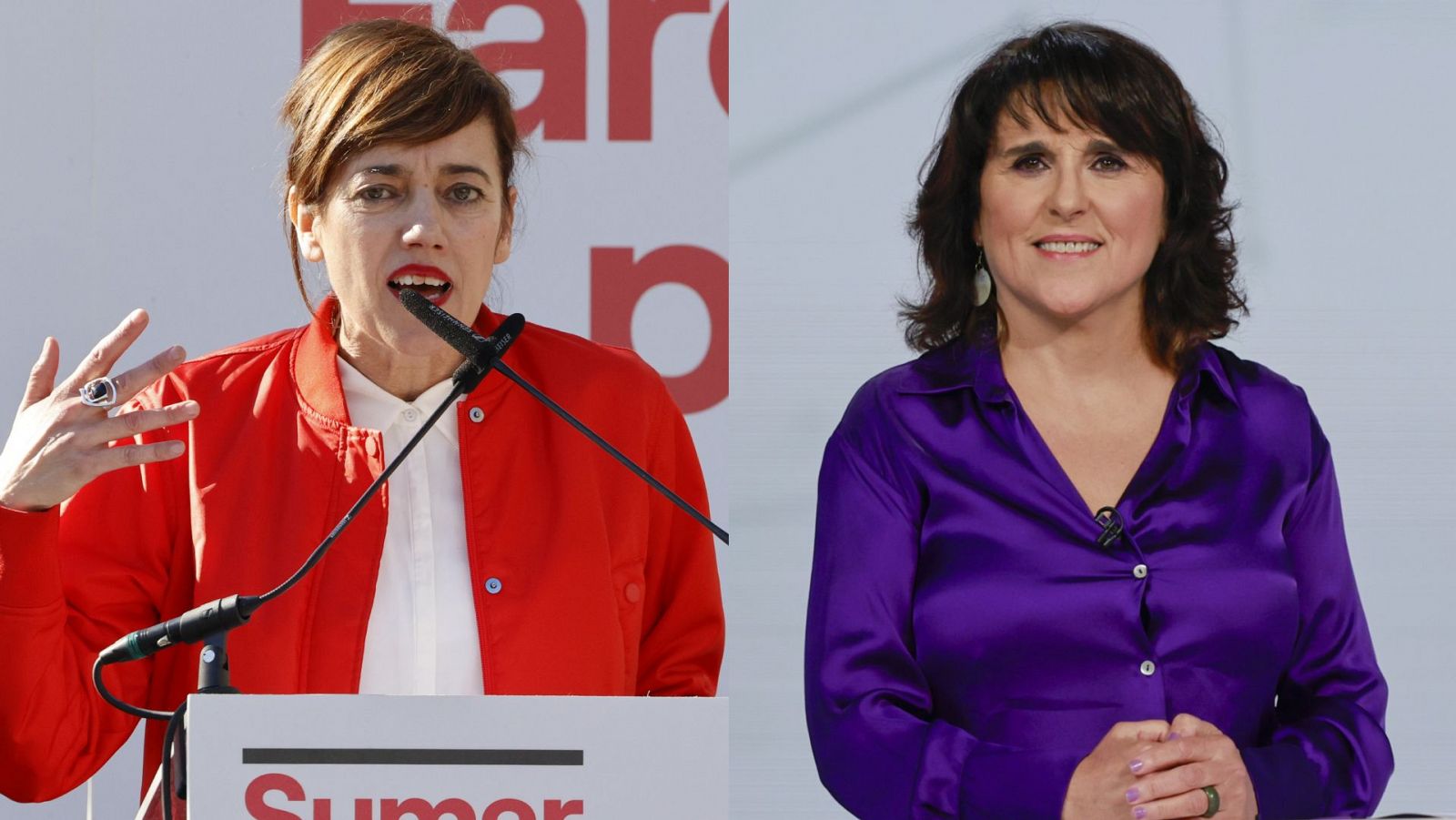 Las candidatas de Sumar y Podemos en las elecciones gallegas: Marta Lois e Isabel Faraldo.