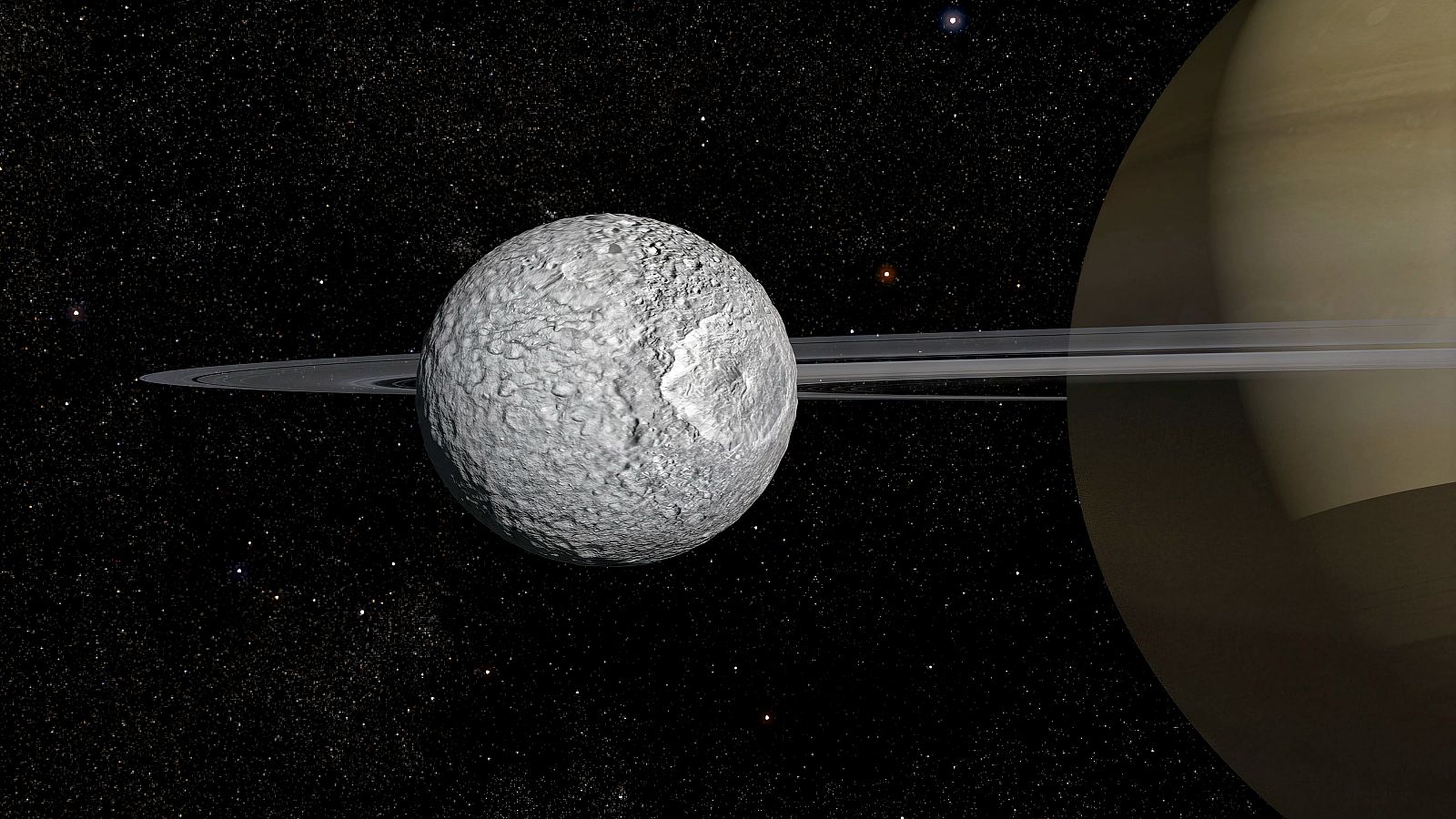 Mimas, uno de los satélites más pequeños de Saturno, podría encerrar un océano oculto bajo la superficie