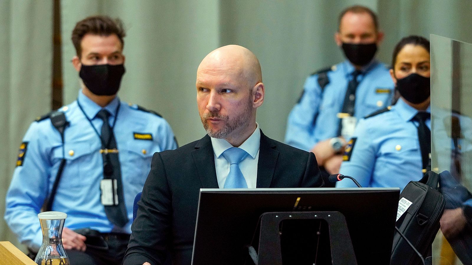 Breivik durante el juicio contra Noruega