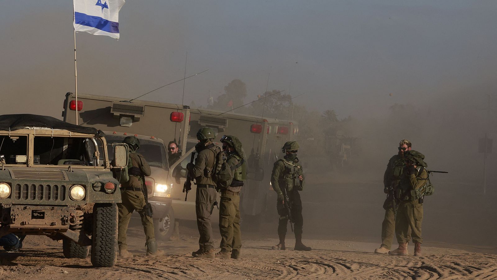 Tropas israelíes en una imagen tomada el 4 de marzo de 2024 cerca de la Franja de Gaza