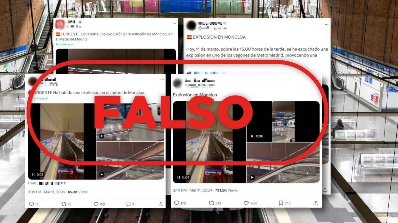 No se ha registrado una explosión en Moncloa en el Metro de Madrid