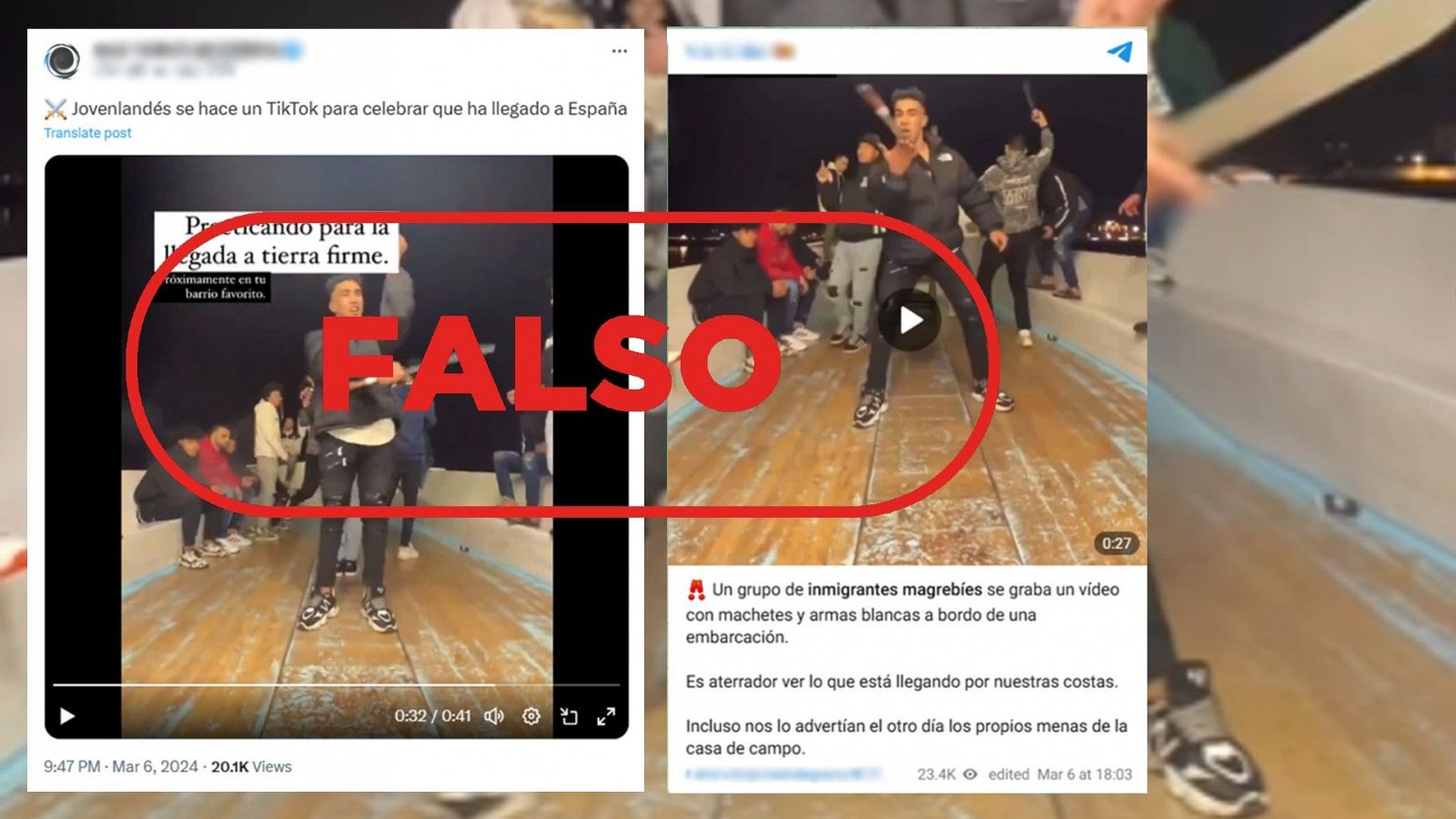 Este vídeo no muestra a un inmigrante magrebí practicando con un machete para llegar a España