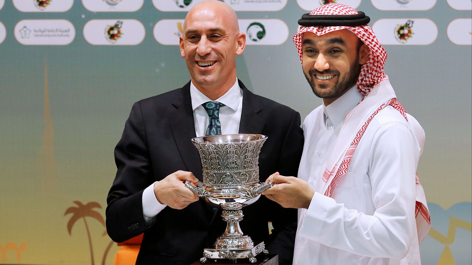 Luis Rubiales, expresidente de la RFEF, en la presentación de la Supercopa en Arabia Saudí.