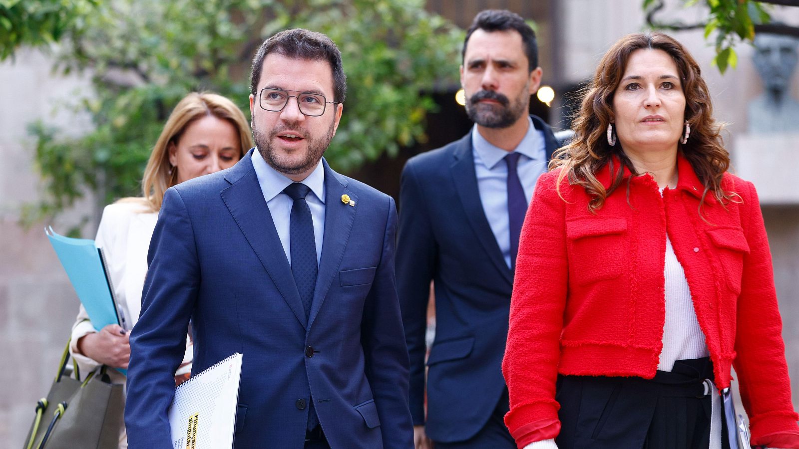 El presidente de la Generalitat, Pere Aragonès, y su vicepresidenta, Laura Vilagrà