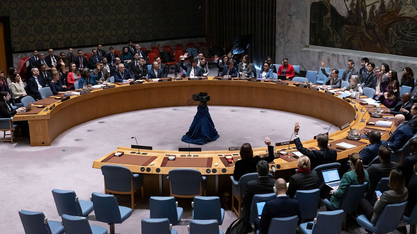 Los representantes de los países miembros durante una reunión del Consejo de Seguridad en la sede de las Naciones Unidas