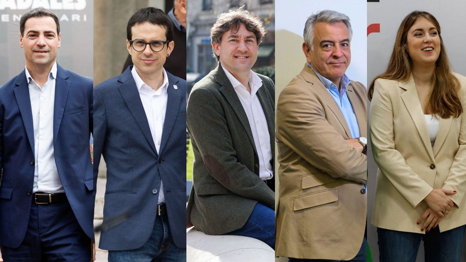 Candidatos del PNV, EH Bildu, PSOE, PP y Sumar