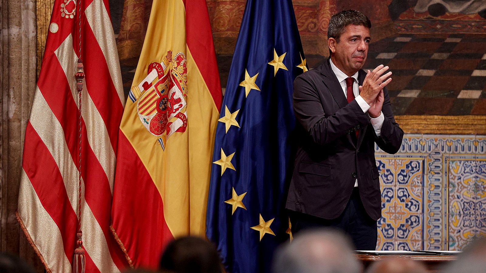El president de la Generalitat, Carlos Mazón, este miércoles en Valencia El president de la Generalitat, Carlos Mazón, este miércoles en Valencia