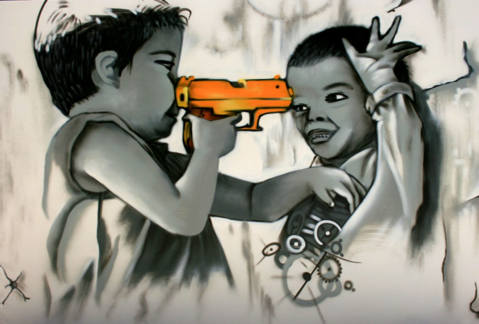 Un graffiti sobre los niños soldado