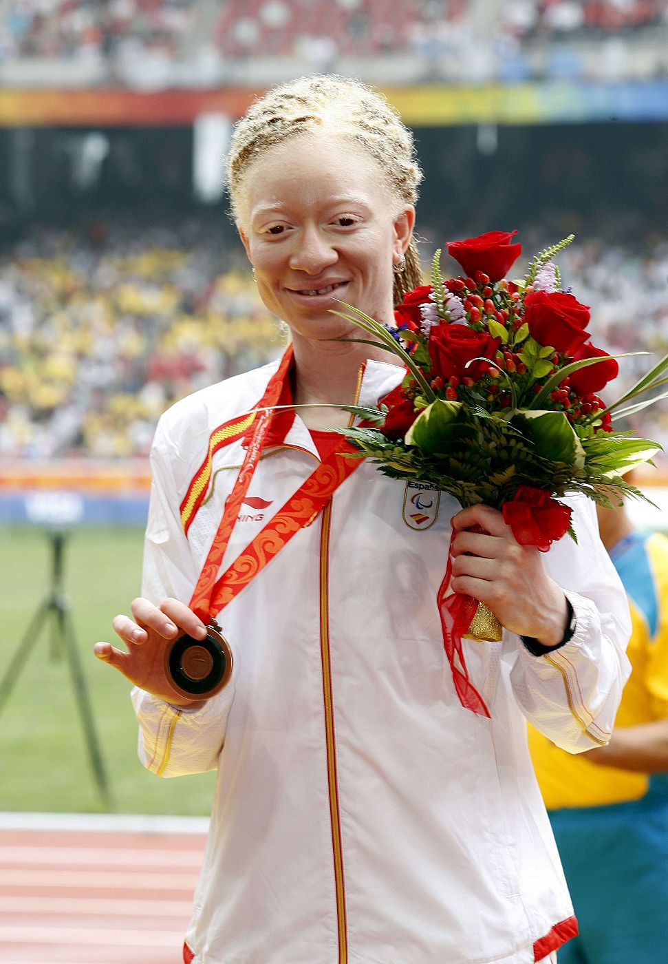 Eva Ngui también ha conseguido un bronce en los 100 metros.