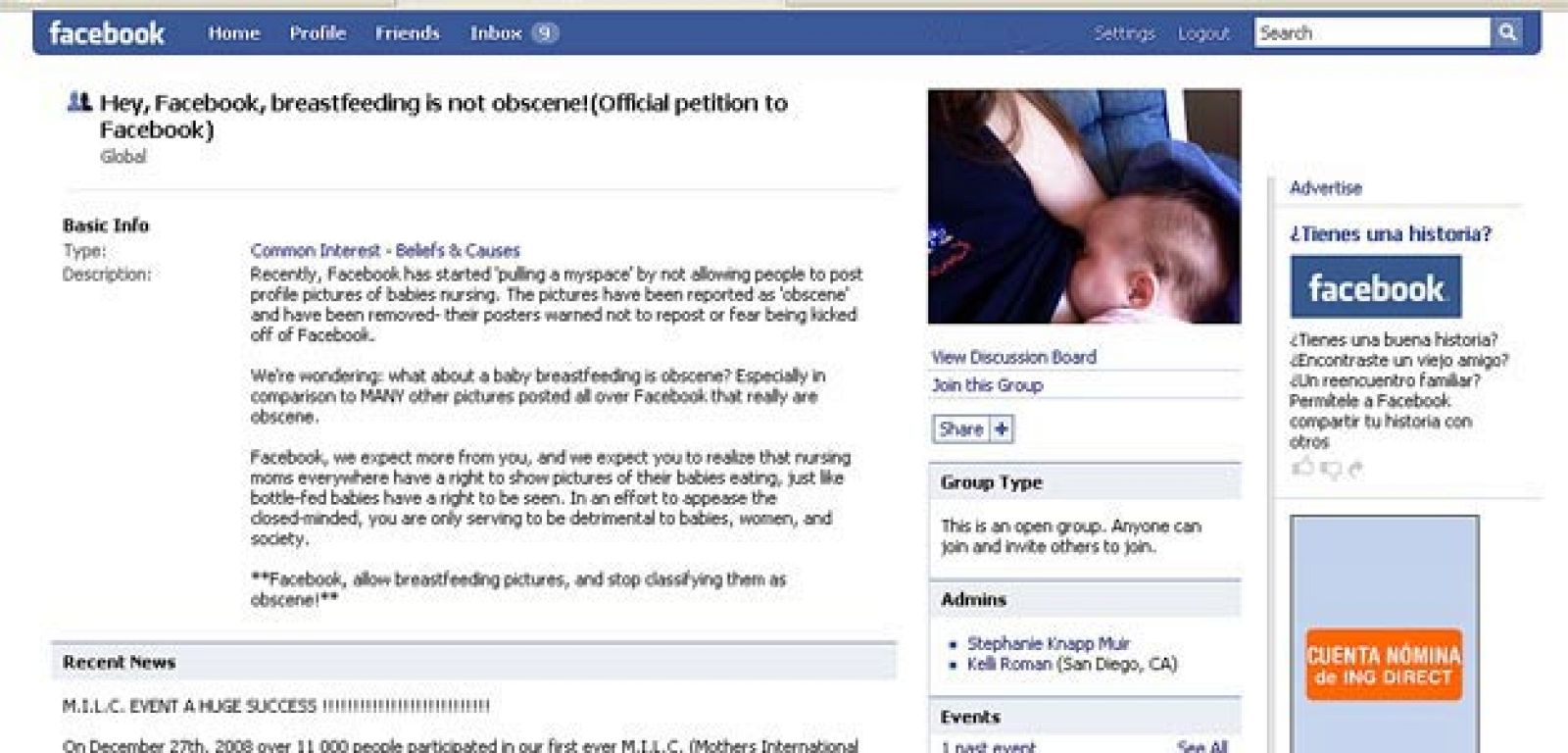 Facebook ha despertado un gran debate en la red tras retirar varias fotografías que mostraban a una madre amamantando a su hijo.