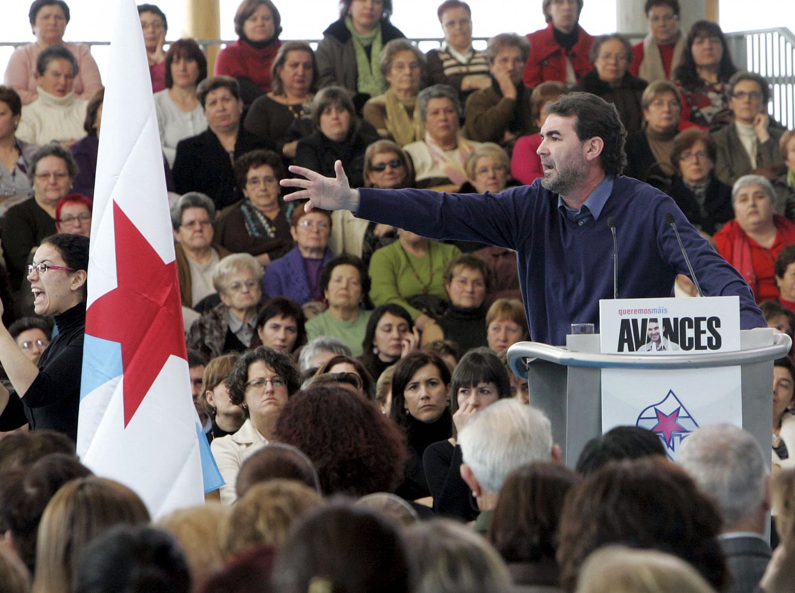 El candidato del BNG a la presidencia de la Xunta, Anxo Quintana, en un acto en Santiago de Compostela.