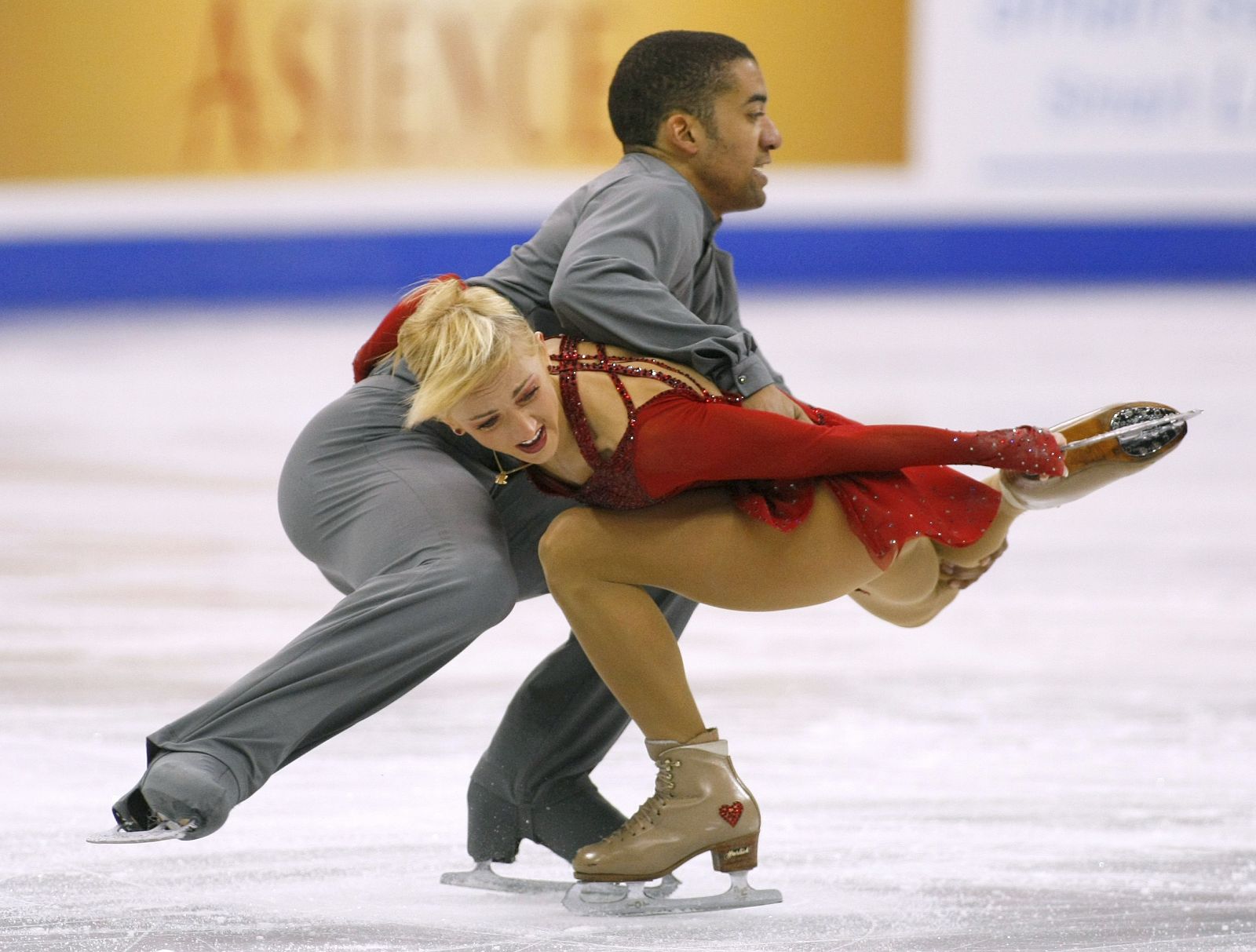 Aliona Savchenko and Robin Szolkowy of Germany perform during the Pairs Free Skate portion of the 2009 ISU World Figure Skating Championships in Los Angeles
