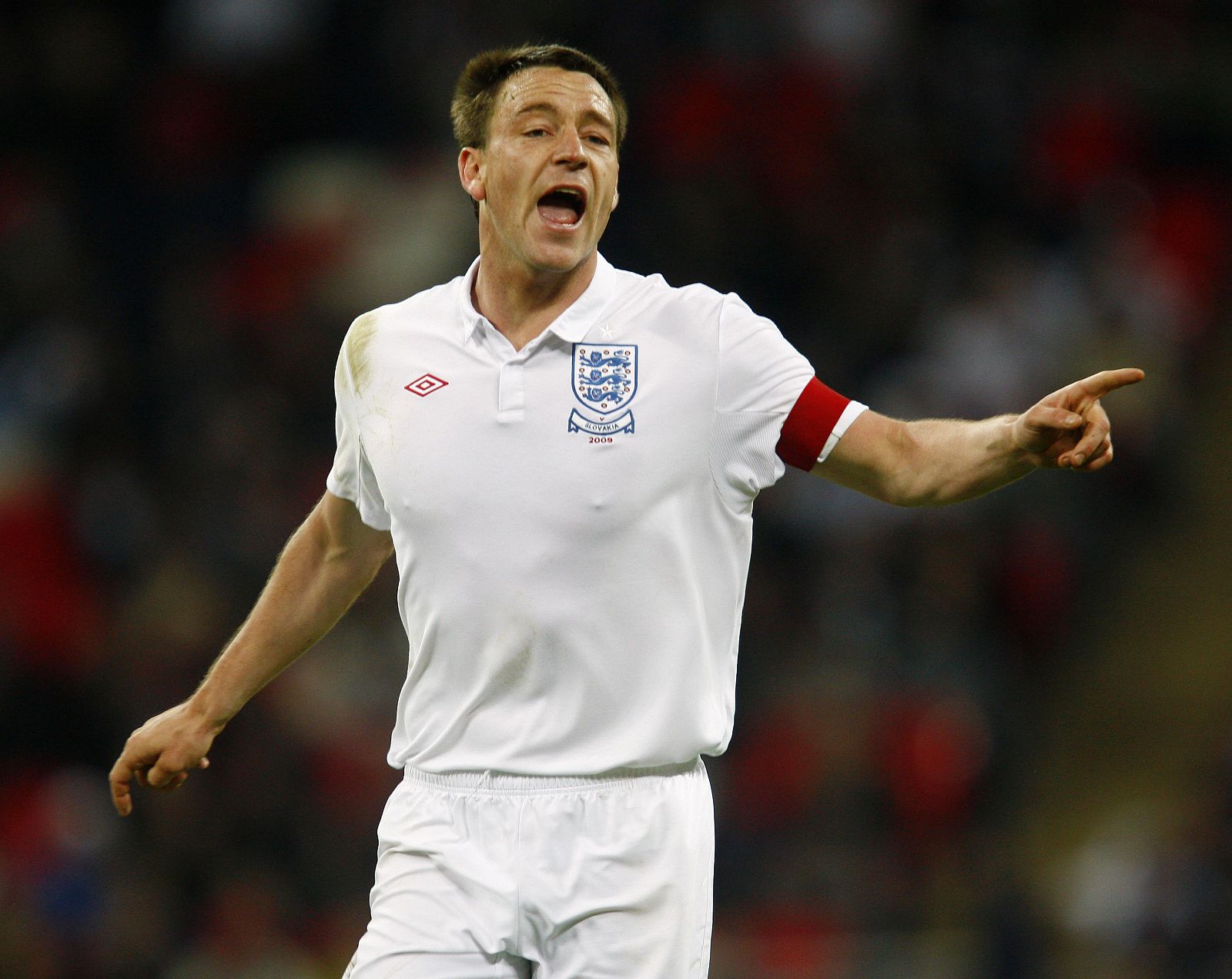 England's captain John Terry reacts during their international friendly soccer match against Slovakia in London