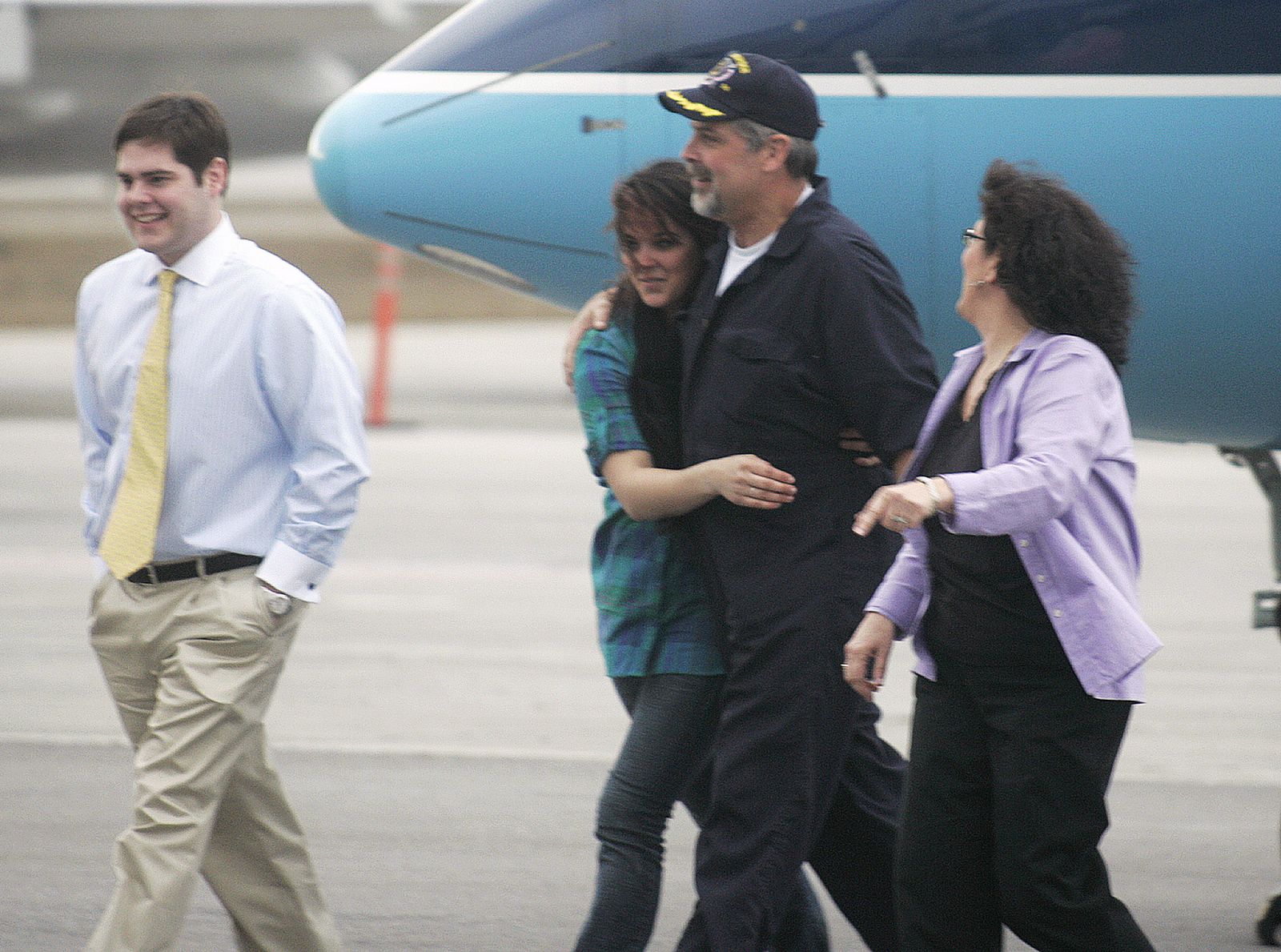 Captain Richard Phillips is reunited with his family upon returning to Burlington, Vermont