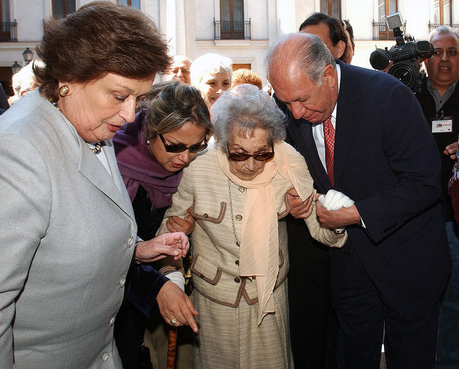 Bussi, en el Palacio de la Moneda con el ex presidente chileno, Ricardo Lagos, en 2005.