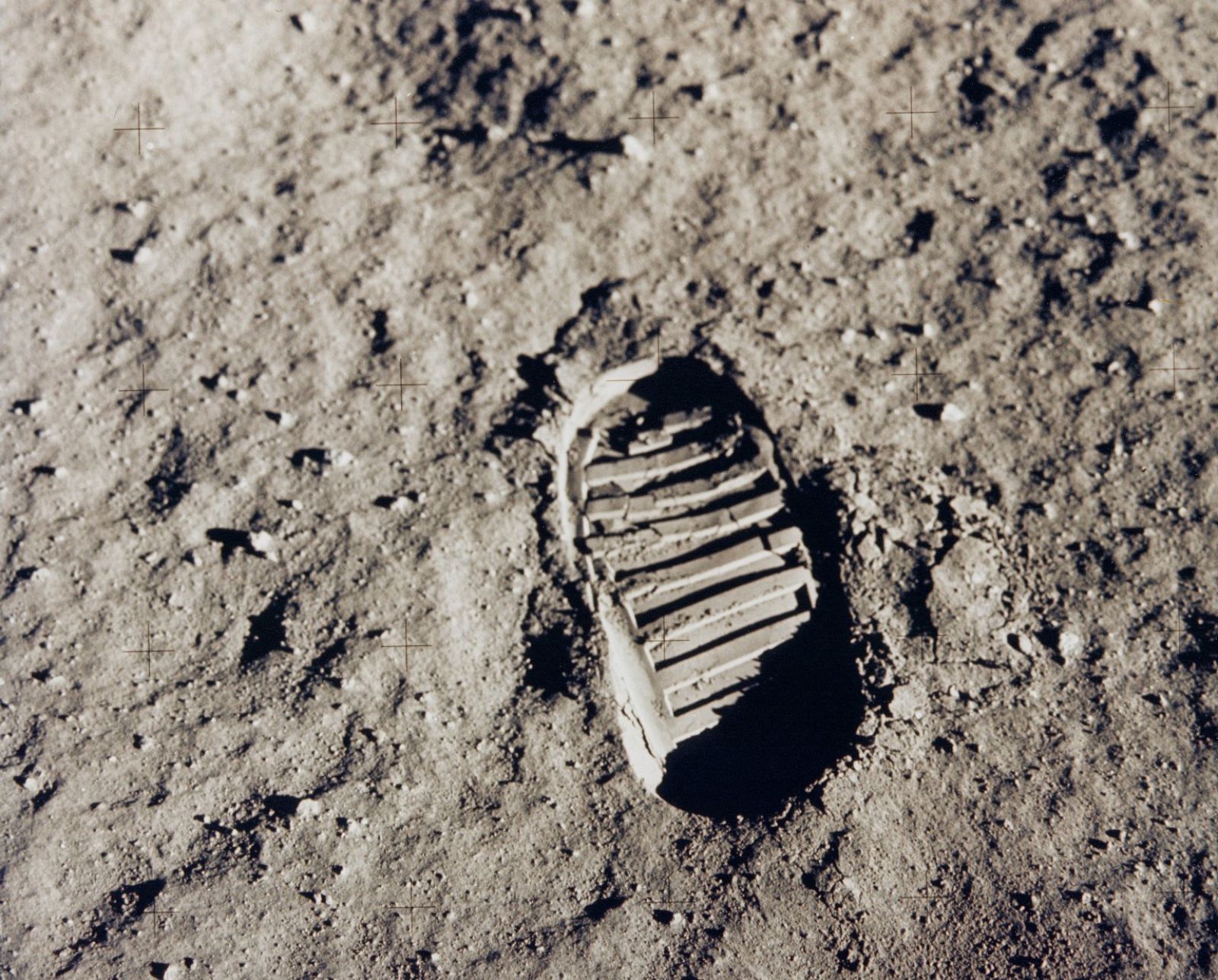 Pisada de Buzz Aldrin en la misión del Apollo 11 (20/7/69).