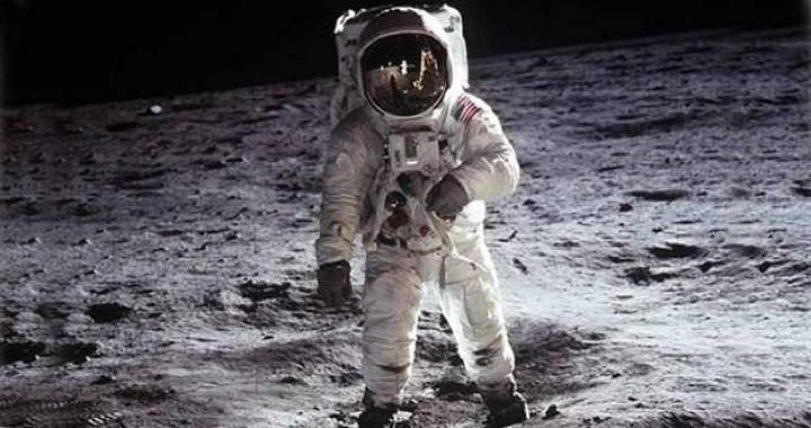Buzz Aldrin, el segundo hombre que pisó la Luna. Fotografiado mientras recorría el satélite.