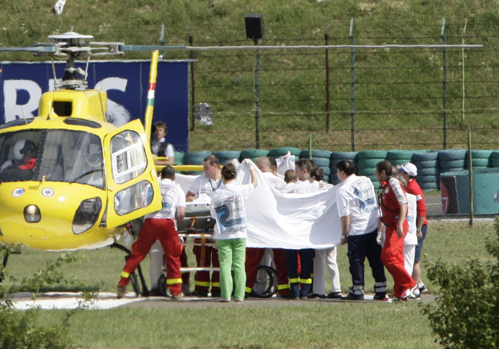 Massa fue atendido en el centro sanitario del circuito y después, evacuado a un hospital de Budapest.