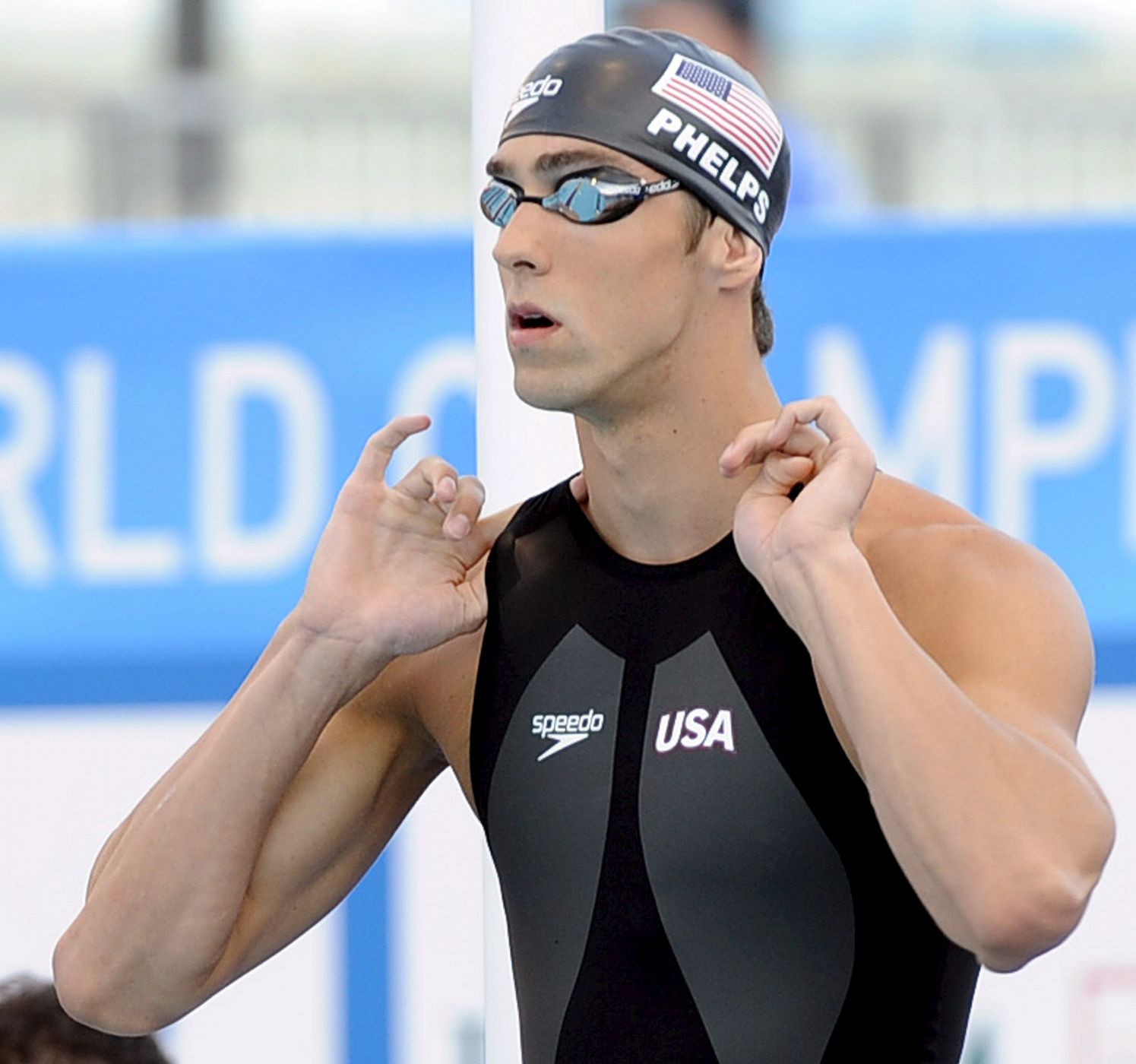 El nadador estadounidense Michael Phelps en la piscina del Foro Itálico.