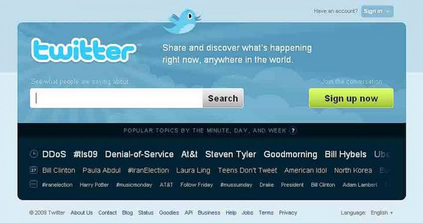 Imagen del portal de micro-blogging Twitter.