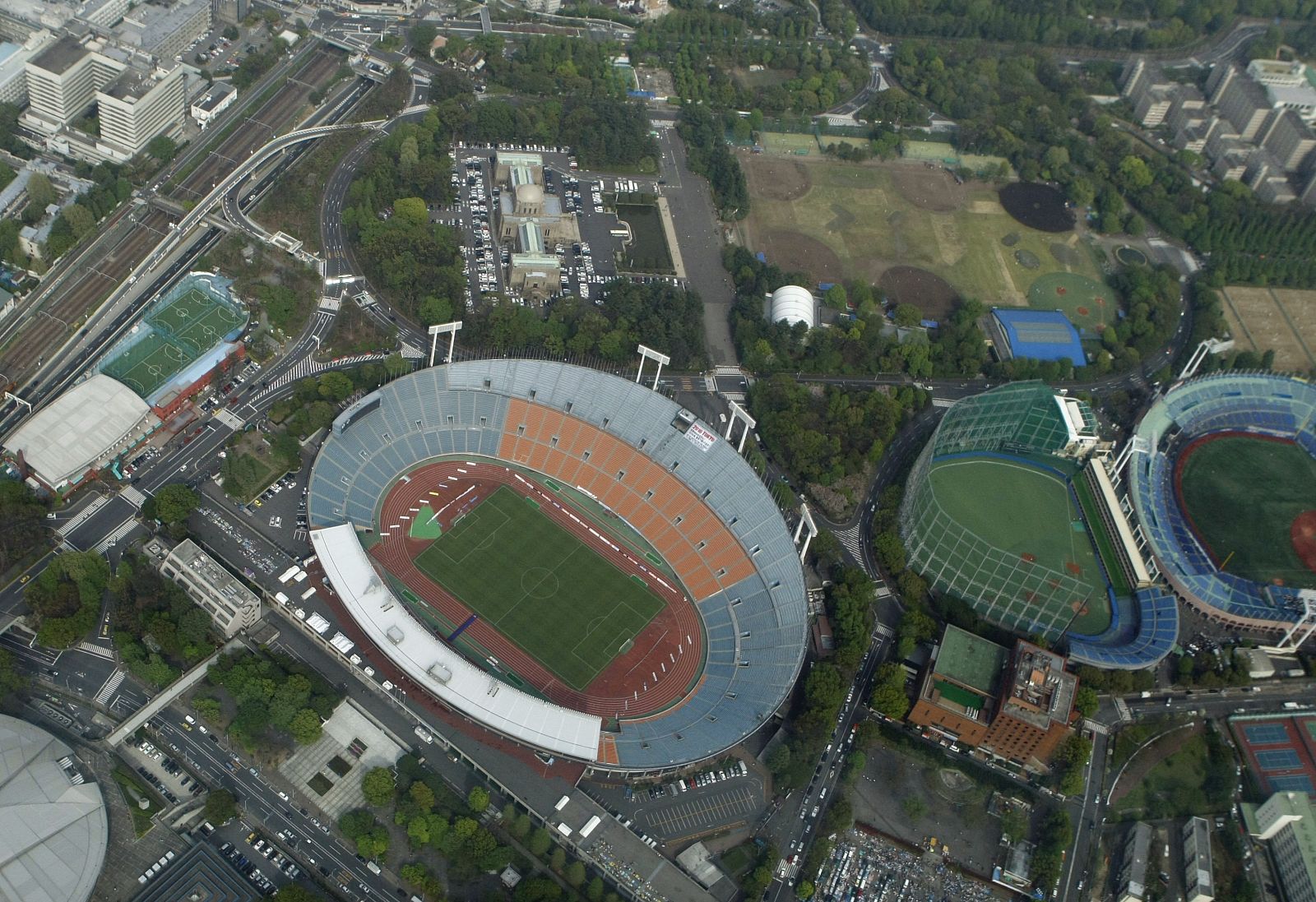 Vista aérea del Estadio Olímpico de Tokyo, en el que se celebraron los Juegos de 1964.