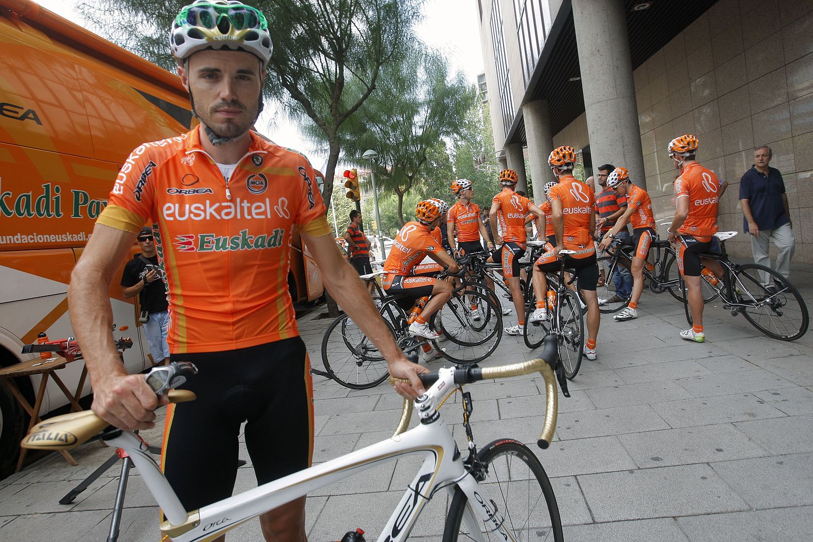 El ciclista español del equipo Euskaltel - Euskadi, Samuel Sánchez