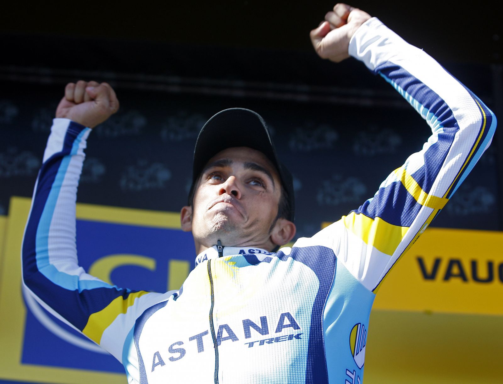 Contador con el maillot de Astana en el último Tour