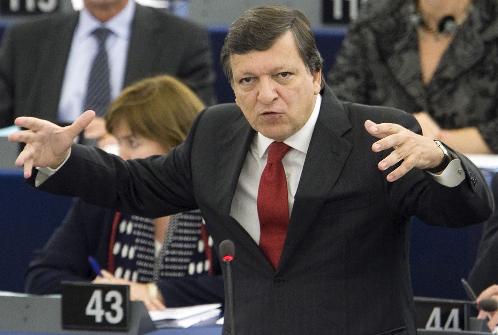 Barroso, durante su intervención ante la Eurocámara el pasado 15 de septiembre.