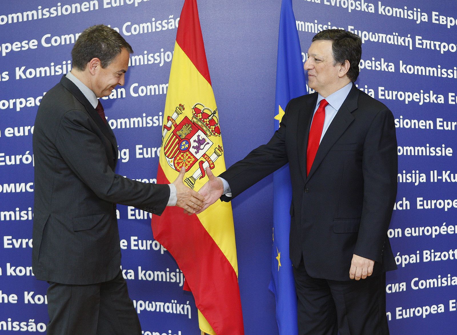 Zapatero y Barroso, en una reunión en Bruselas.