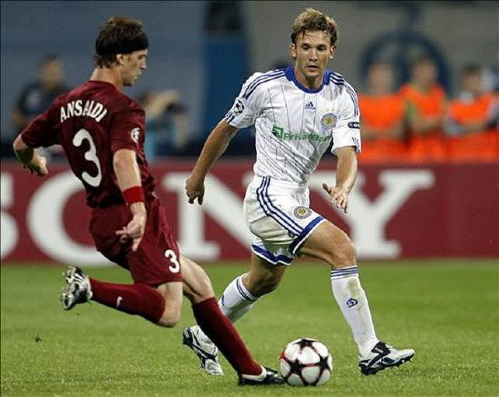 Shevchenko, en el partido de ida ante el Rubin Kazan, que los ucranios se llevaron por 3-1.