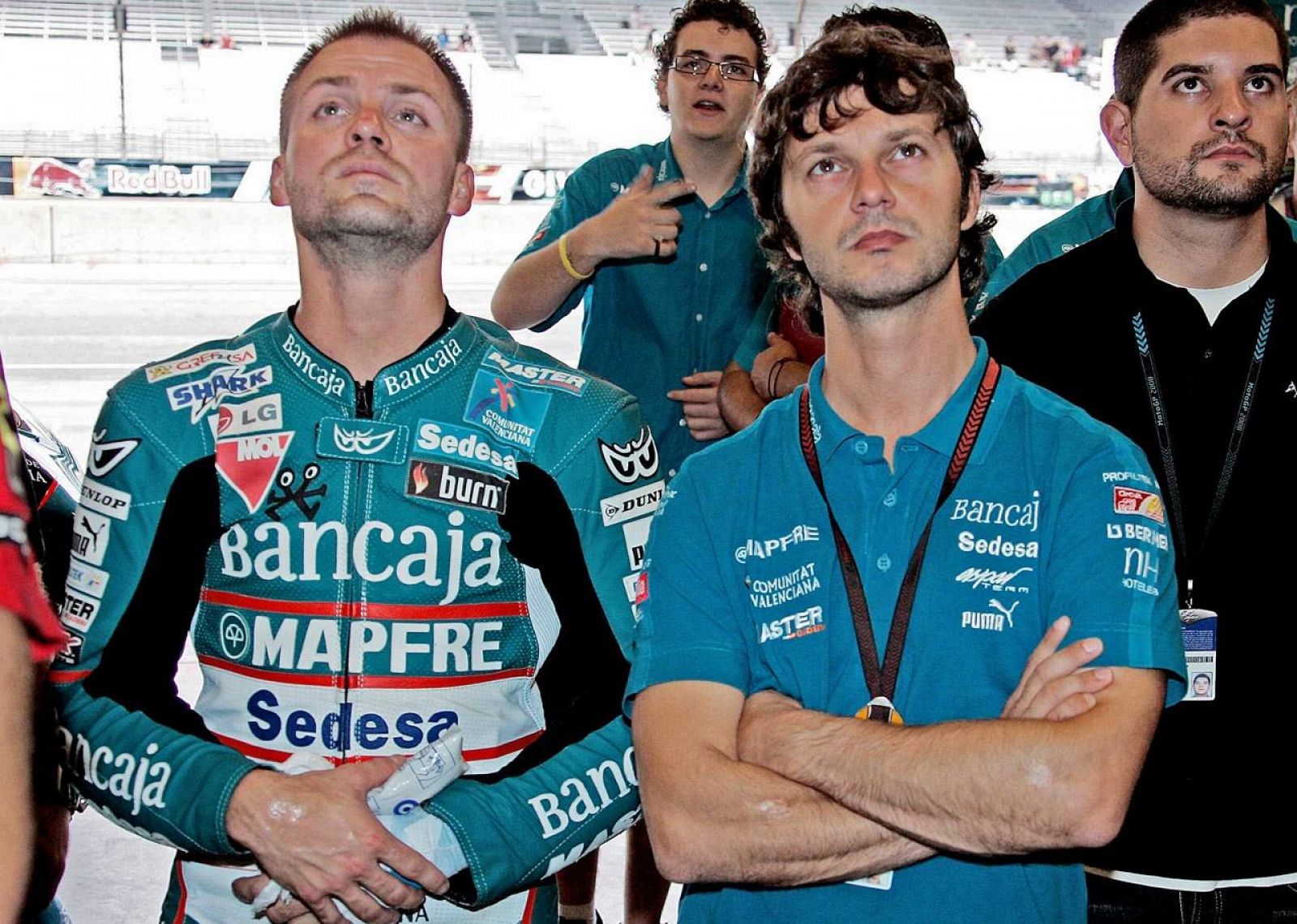 Gino Borsoi (d), junto al ex piloto del Team Aspar Gabor Talmacsi.