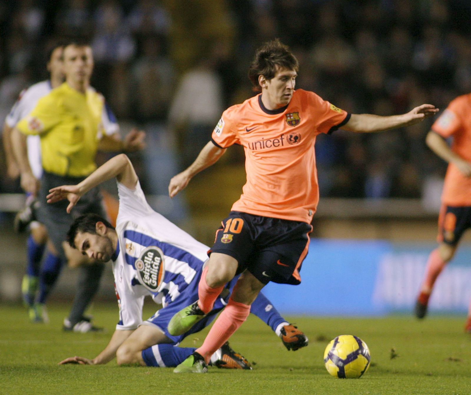 Messi, el protagonista del partido en Riazor.